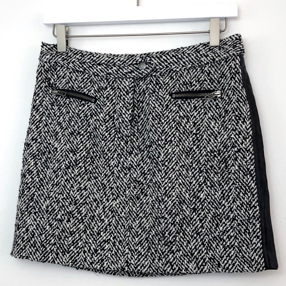 Victoria's Secret | black white wool mini skirt, 2
